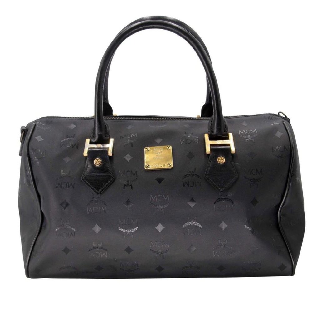 MCM Black Tote Bag with Gold Accents